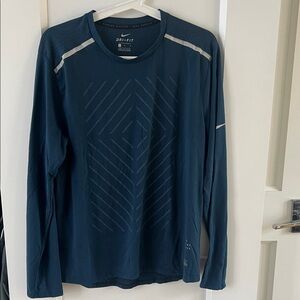 Nike Men's Long Sleeve Navy Dri-FIT Tee